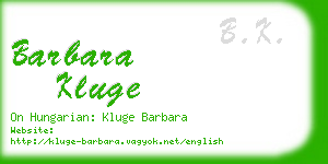 barbara kluge business card